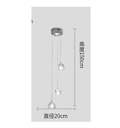 Креативный подвесной светильник в стиле метеоритного дождя с кристаллами, роскошный светодиодный светильник в европейском стиле, современное стекло, внутреннее освещение для ресторана - Цвет абажура: 3 lights