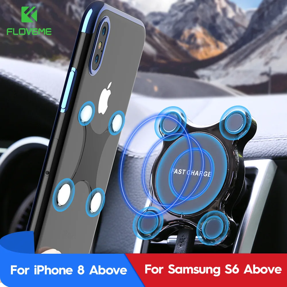 

FLOVEME Wireless Charger For iPhone XS Plus X XR 10W Qi Wireless Car Charger Fast Wireless Charging For Samsung S10 S9 Note 9 8
