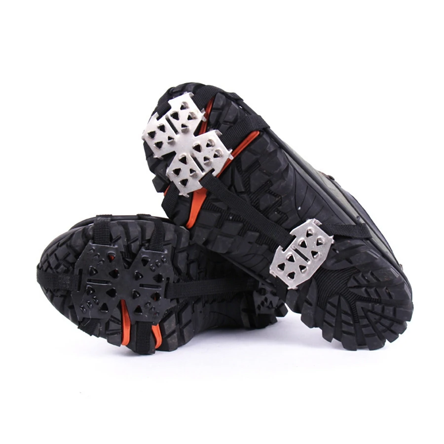 Yingtouman outdoor 24-Teeth الأحمر مكافحة زلة القابض الجليد المرابط الأحذية الرياضية سلسلة سبايك تسلق الثلوج التمهيد قبضة كلاب زينة