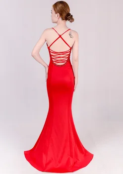 

Ensotek 2019 Summer Straps Long Spandex Dress Maxi Dress Sexy Split Backless Long Evening Gowns vestido de festa For Prom Party
