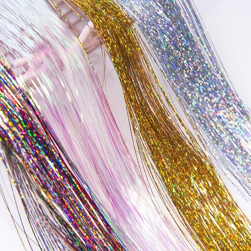 5 Colors Holographic Silk Nail Thread 90cm Long Holo Shiny Nail Stripe Line Manicure Nail Art 3D Decoration for UV Gel Polish 32