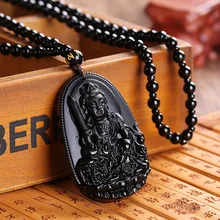 Высокое качество, обсидиан, Будда, лиса, кулон, ожерелье, Bradde, цепь из бисера, цепь для женщин, мужчин, удача, ожерелье, Вера, ожерелье, ювелирное изделие