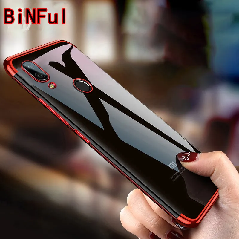 

for Xiaomi Redmi Note 7 Case Clear Transparent Bumper TPU Silicone Shockproof Plating Case for Xiaomi Redmi Note 7 Cover funda