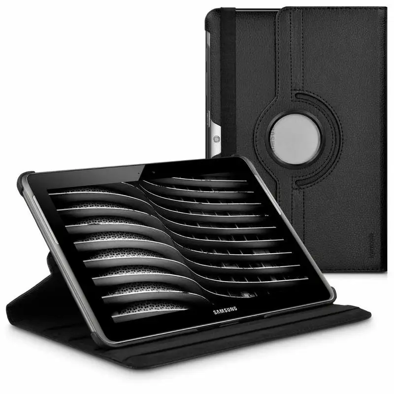 Cover Case For Samsung GT-P5100 P5110 P7500 P7510 360 Degree Rotating Tablet PU Leather for Galaxy Tab 2 10.1 P5100 Glass | Компьютеры и