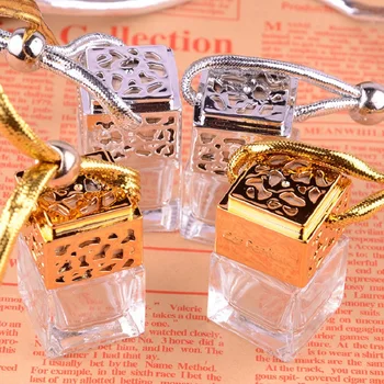 

6ML Car Perfume Air Freshener Empty Glass Bottle for Essential Oils Diffusion Automobile Ornament Hanging Pendant