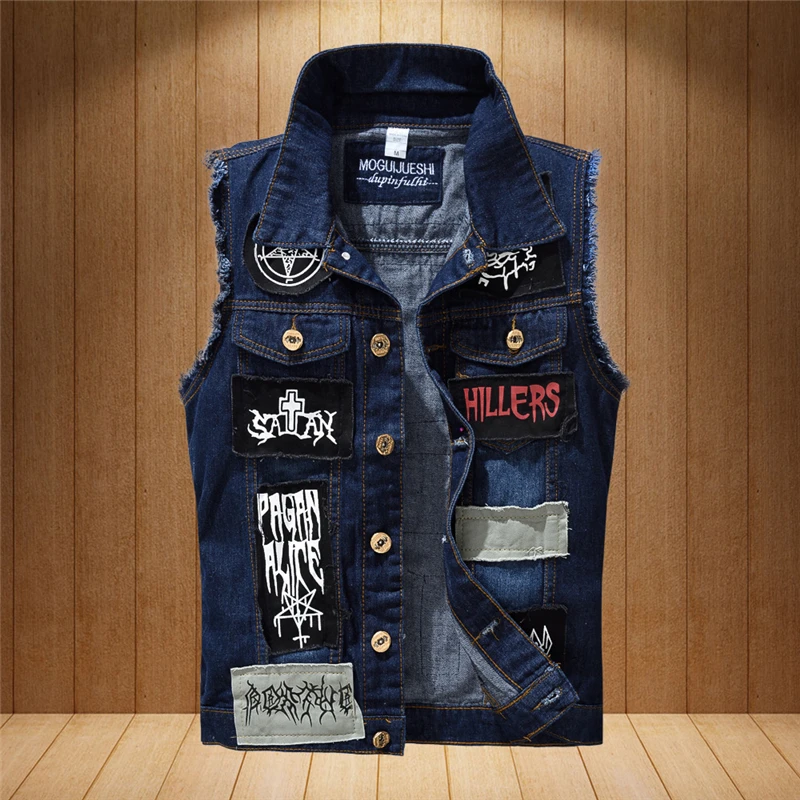 colete jeans masculino motociclista