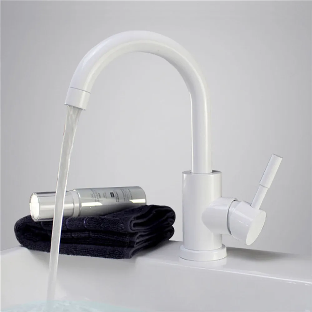  Black and white color 304 stainless steel polished bathroom basin mixer dual sink rotatable basin f