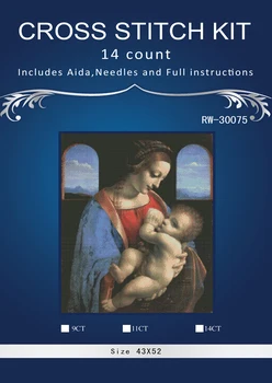 

Top Quality Lovely Hot Sell Counted Cross Stitch Kit Old World Holiday Ornaments Similar DMC RW-30075 mother and baby