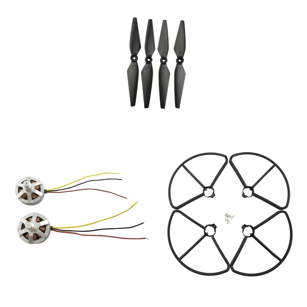 Propeller Props & Guard Cover Rings & Brushless Motors Set for MJX B2C B2W Bugs 2 RC Drone Quadcopter