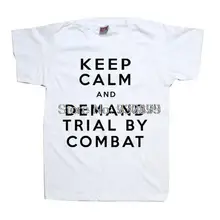 Keep CALM and demand trial by COMBAT Футболка Топ Унисекс Мужская Женская