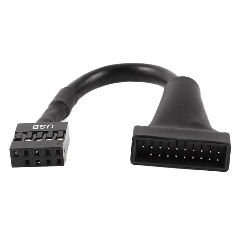 Черный USB 2,0 9 контактный разъем для USB 3,0 20 контактный разъем кабель разъем адаптера - Цвет: Black