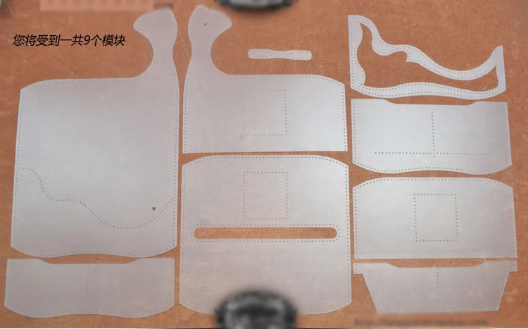 DIY Animal Skin Patch Wallet Sewing PVC Template leather sewing kit,leather craft template,sewing template