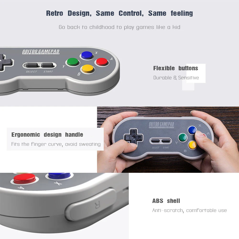 8bitdo SF30 SN30 2,4G Беспроводной геймпад Ретро пульт управления для коммутатора Android ПК Mac с 2,4G приемник USB Беспроводной геймпада