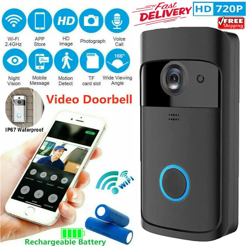 

Wireless Smart Door Bell IR Camera Video Wifi Doorbell Remote Intercom M4