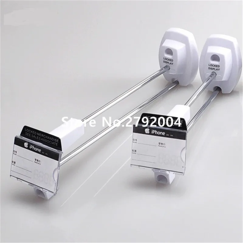 

(200 pcs/pack ) white color 180mm Locking slat wall display hook / Locking display hook for open security displays in shop