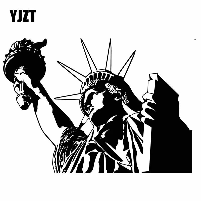YJZT 16.3CM*11.6CM Art Statue Of Liberty USA Monument Patriotism Car Sticker Holy Vinyl Decal Coolest Black/Silver C27-0190 | Автомобили и