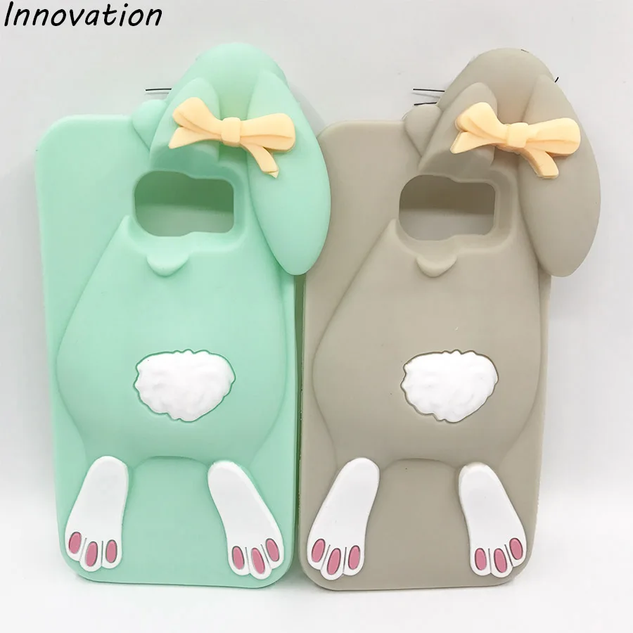 

Cute 3D Silicon Rabbit Bunny Cartoon Soft Phone Back Skin Case Cover For Samsung Galaxy S4 i9500 S5 i9600 G900F S5 Neo S6 G920F
