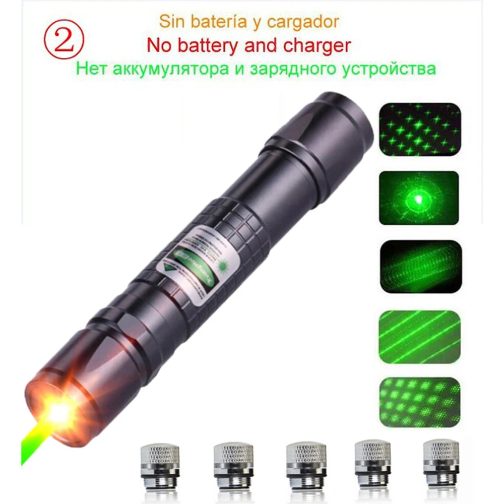 Высокомощная лазерная указка, охотничий зеленый лазер, Тактический лазерный прицел, ручка 303, сжигание лазерного пера, мощная лазерная указка - Цвет: Серый