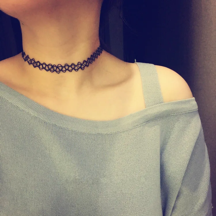 Choker Necklace Black Lace Photos
