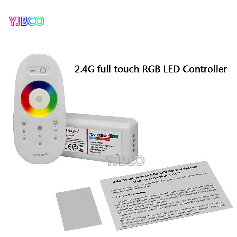 Miboxer FUT025 DC12-24V 2.4G Wireless Touch screen led RGB controller 18A RF remote control for strip/bulb/downlight/tap | Лампы и