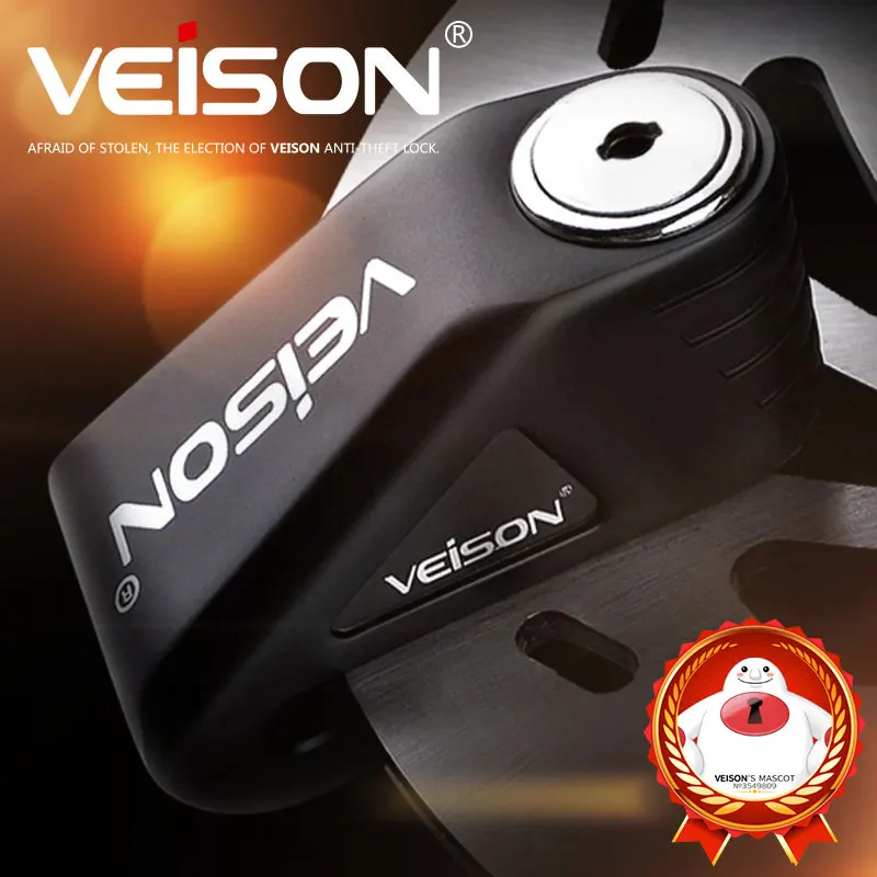 

VEISON New Security Protect Anti Motorcycle Thief Electric Motobike Bike Motocross Scooter Wheel Brake Disc Lock Zinc Alloy