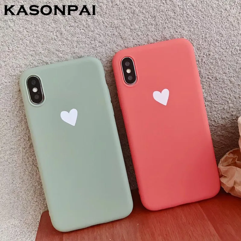 

Cute Soft Silicone Phone Case For iphone XS Max XR X Case For Apple Iphone 8 7 Plus 6 6S Couple Love Heart Cartoon TPU Back Case