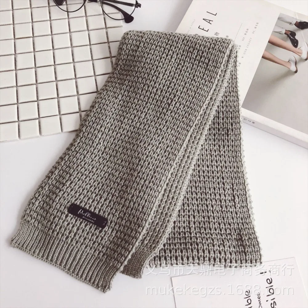 Autumn Winter Designer Brand Kids Scarf Red Green Knit Warm Scarves Soft Skin Long Muffler Children's Scarf Collar Boy & Girl