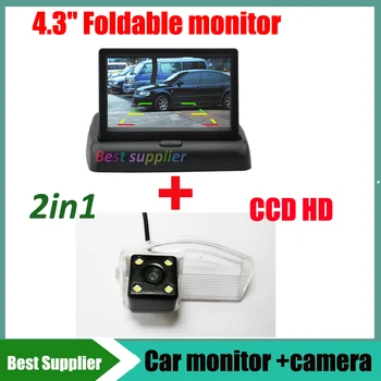 

2in1 4.3'' Car mirror display + CCD HD Car backup rear view parking camera for mazda 2 mazda 3 Car reverse camera