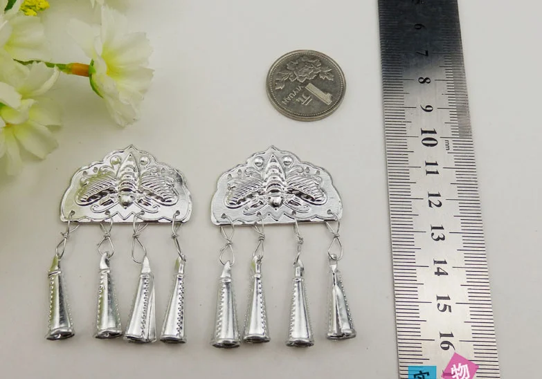 Серебряные аксессуары серебряный орнамент ювелирные изделия Silverwork 3D Цветочная аппликация кольца серебряные планки Diy ручной работы 20 шт./лот - Цвет: 6cm