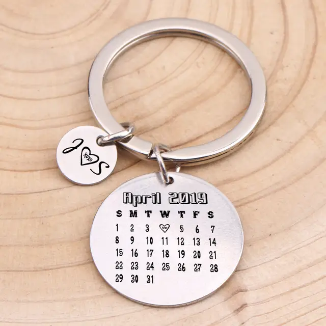 Custom Personalized Keychain Love Anniversary Calendar Custom Personalized Keychain Love Anniversary Calendar