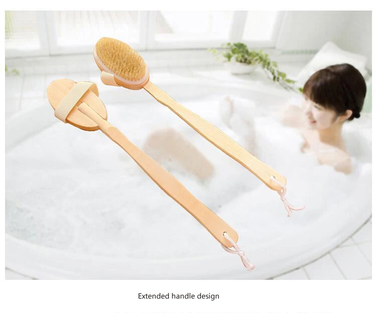 Y114, 41 см натуральная древесина и Кабан щетка для ванны из натуральной щетины душ Массажная щетка для тела с длинной ручкой