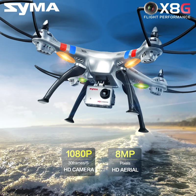 Buy Cheap SYMA X8G 8MP Wide Angle Camera Quadcopter 2.4G X8C Drone with Camera HD UAV RTF RC Helicopter Dron X8W Wifi Real Time FPV