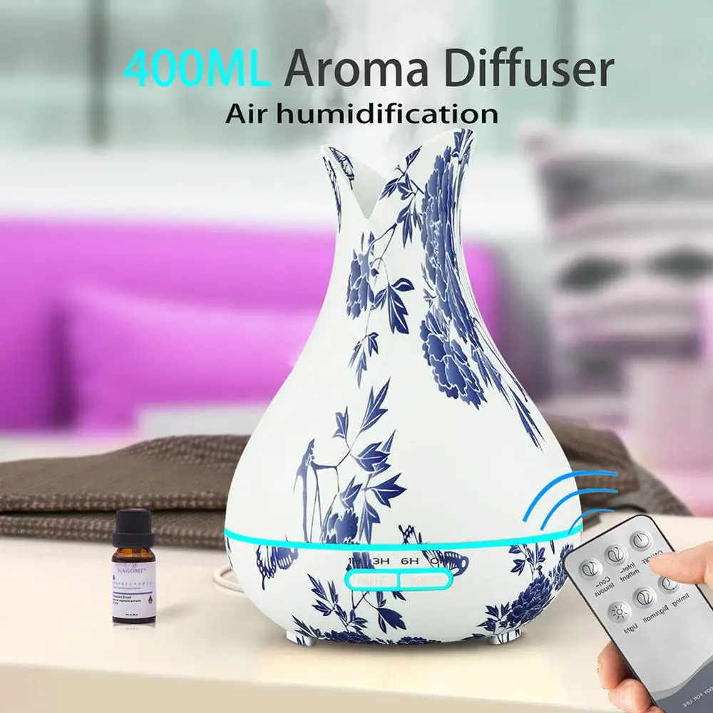 

400ml Air Humidifier Timing Ultrasonic Humidifier 7 Color Essential Oil Aromatherapy Aroma Air Diffuser Purifier for Home