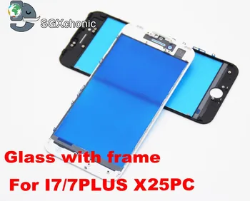 

25pcs For iPhone 6 6s 7 plus Outer Glass with Middle Frame Bezel together Front Glass Lens with Frame
