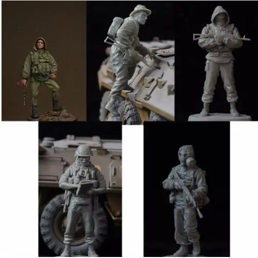 

Unpainted Kit 1/35 Soviet Airborne include 5 soldiers big set Resin Figure miniature garage kit