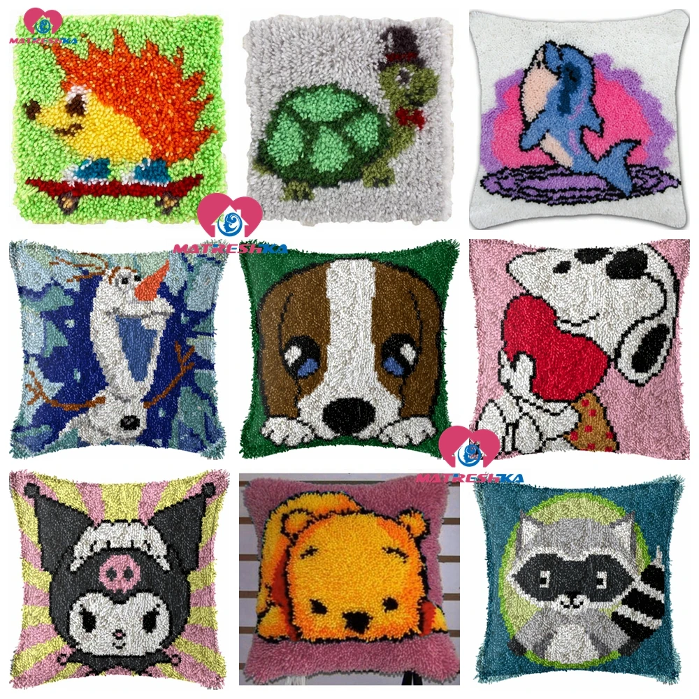 Cartoon DIY Latch Hook kits Cushion cross stitch pillow Printed Canvas