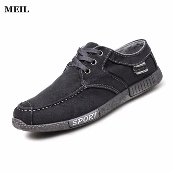 

2017 New Fashion Men Canvas Shoes Leather Casual Breathable Shoes