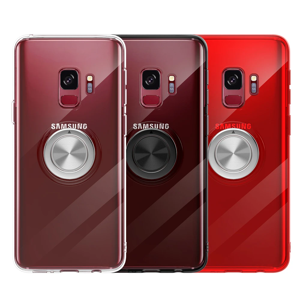 

Case For Samsung S9 Cover Soft Transparent Phone Cover For Samsung Galaxy S9 S8 Plus Case Ring Holder Magnetic Car Silicone Etui