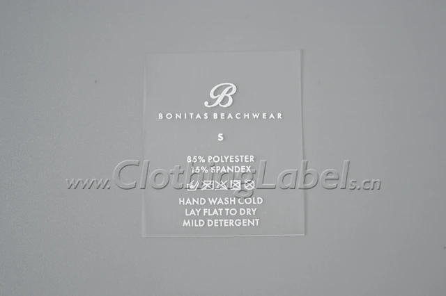 custom tpu labels for swimwear size label waterproof clear custom size label