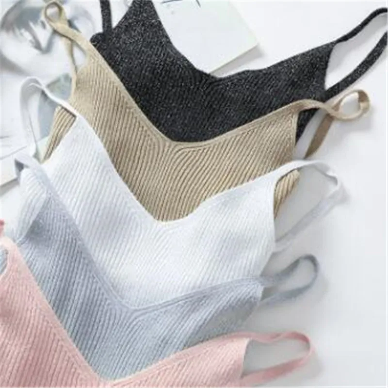 Корейская мода люрекс летний женский топ на бретелях сексуальный v-образный вырез майка без рукавов топы тонкая трикотажная рубашка Женская PZ1601