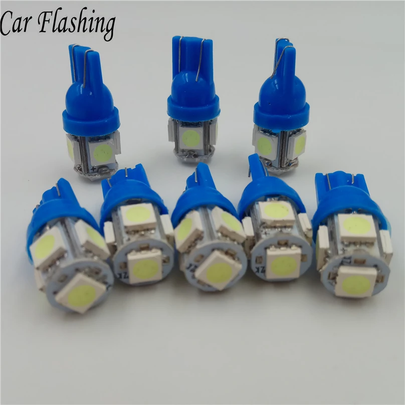 50 шт. Автомобильные светодиодные лампы 12 В T10 5050 194 168 w5w T10|blue light lamp|12v car led lampblue ice |