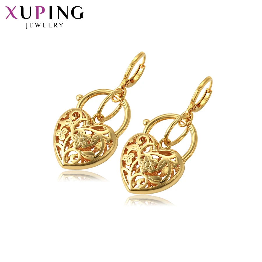 

Xuping Luxury Heart Style Flower Shape Earrings Pure Gold Color for Women Valentine's Day Jewelry Gift S102,2-97025