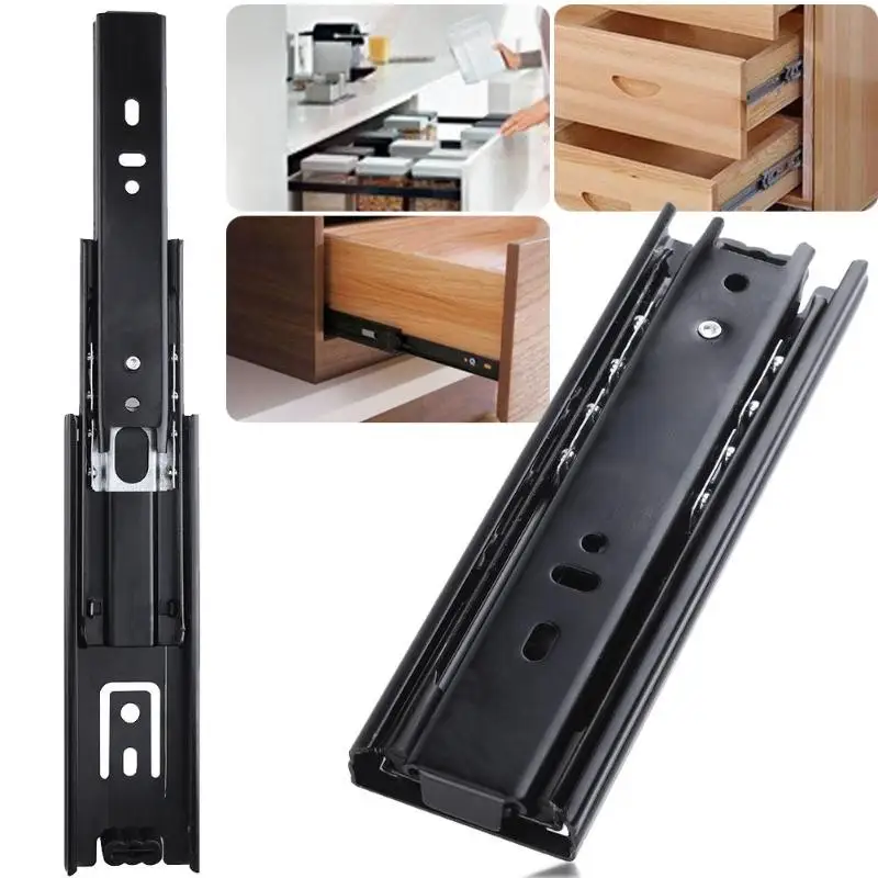 2pcs Drawer Track Slides Cabinet Rails 6 Inch Furniture Hardware Furniture Table Cabinets Rails 3 Sections Removed Rail Track