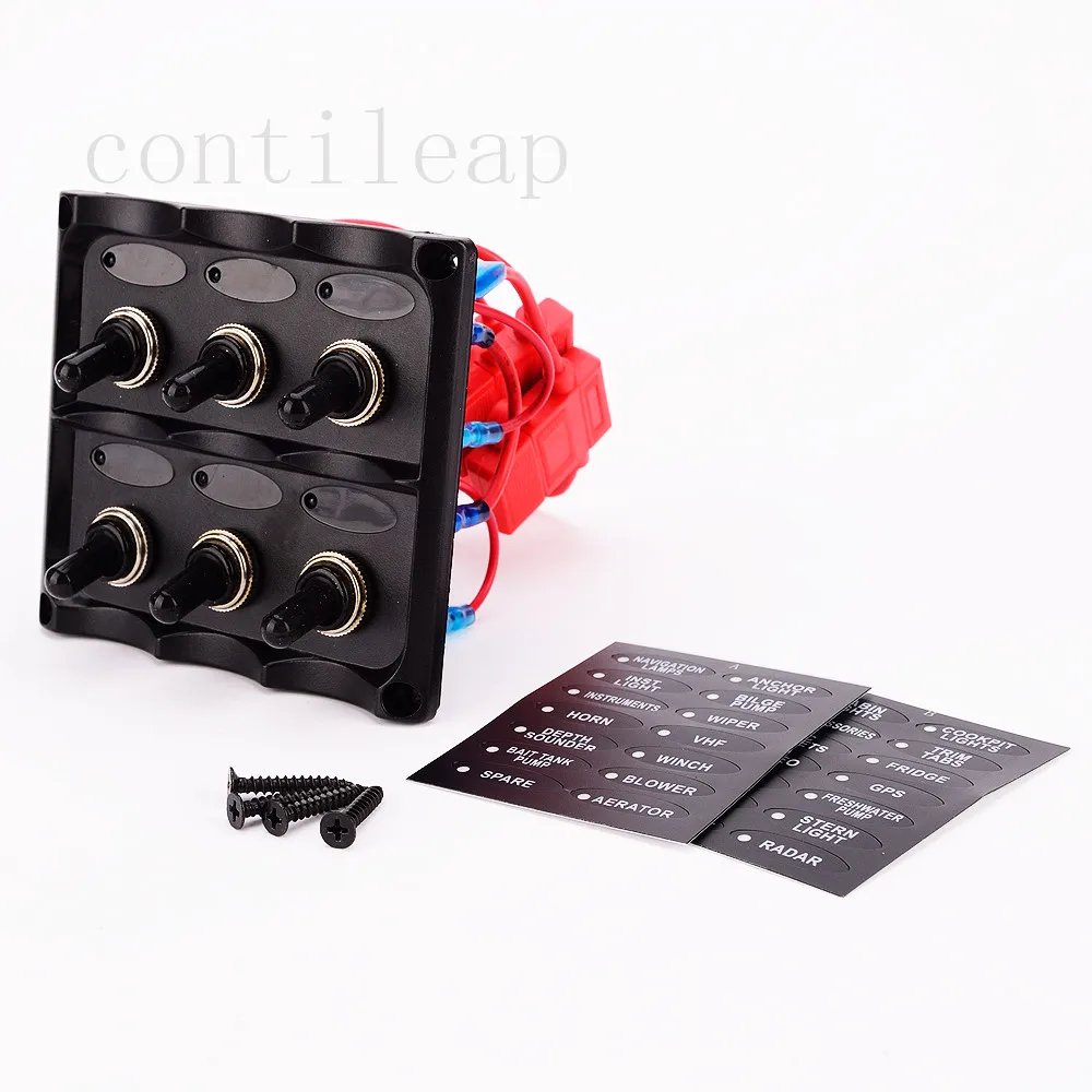 

Marine Electric 6 Gang Led Toggle Switch Panel for Boat truck and RVS