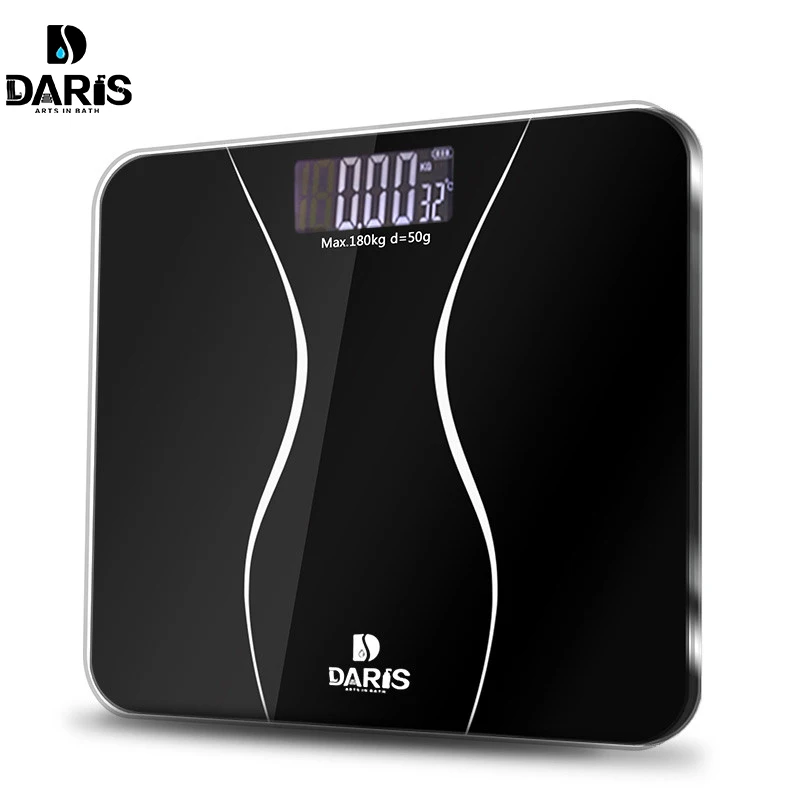 

SDARISB Bathroom Scales Floor Body Smart Electric Digital Weight Health Balance Scale Toughened Glass LCD Display 180kg/50g