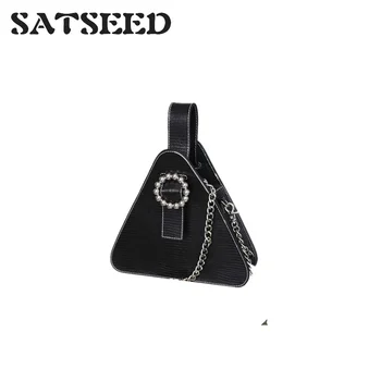 

Bag Women 2019 Spring New Korean Version of The Triangle Bag Crocodile Pattern Wild Chain Shoulder Bag