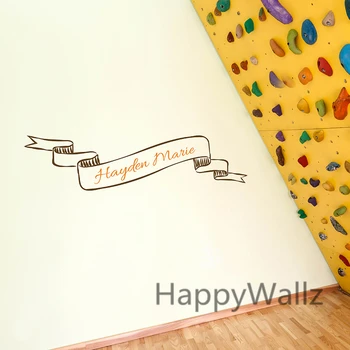 

Custom Name Wall Sticker DIY Custom Name Ribbon Wall Decal Kids Room Children Name Wall Decors C29