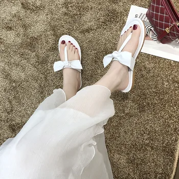 

Flip-flops women's slippers women's summer wear Fashion 2019 new beach wild beach cute sandals big bow casual flats women shoes