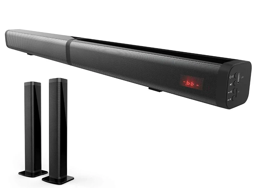 

40W Detachable Soundbar TV Speaker, Flat Screen TV Sound Bar Wired & Wireless Bluetooth Sound Bars with Stereo Audio System