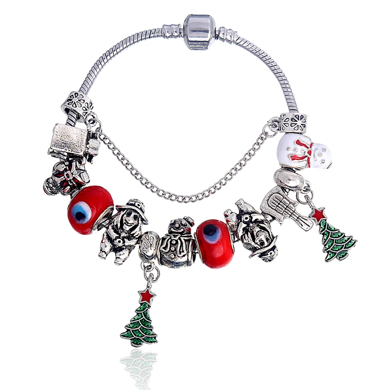 Женский браслет со снежинками, сделай сам, Кристальные бусины, подходят для Pa браслетов и браслетов, ювелирные изделия, рождественский подарок